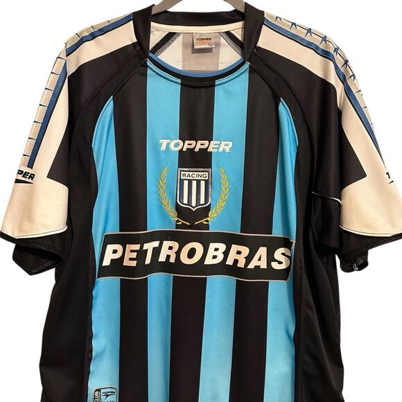 Racing Club Avellaneda Petrobas Futbol Soccer Jersey Gabriel Batistuta RARE XL - Picture 2 of 10